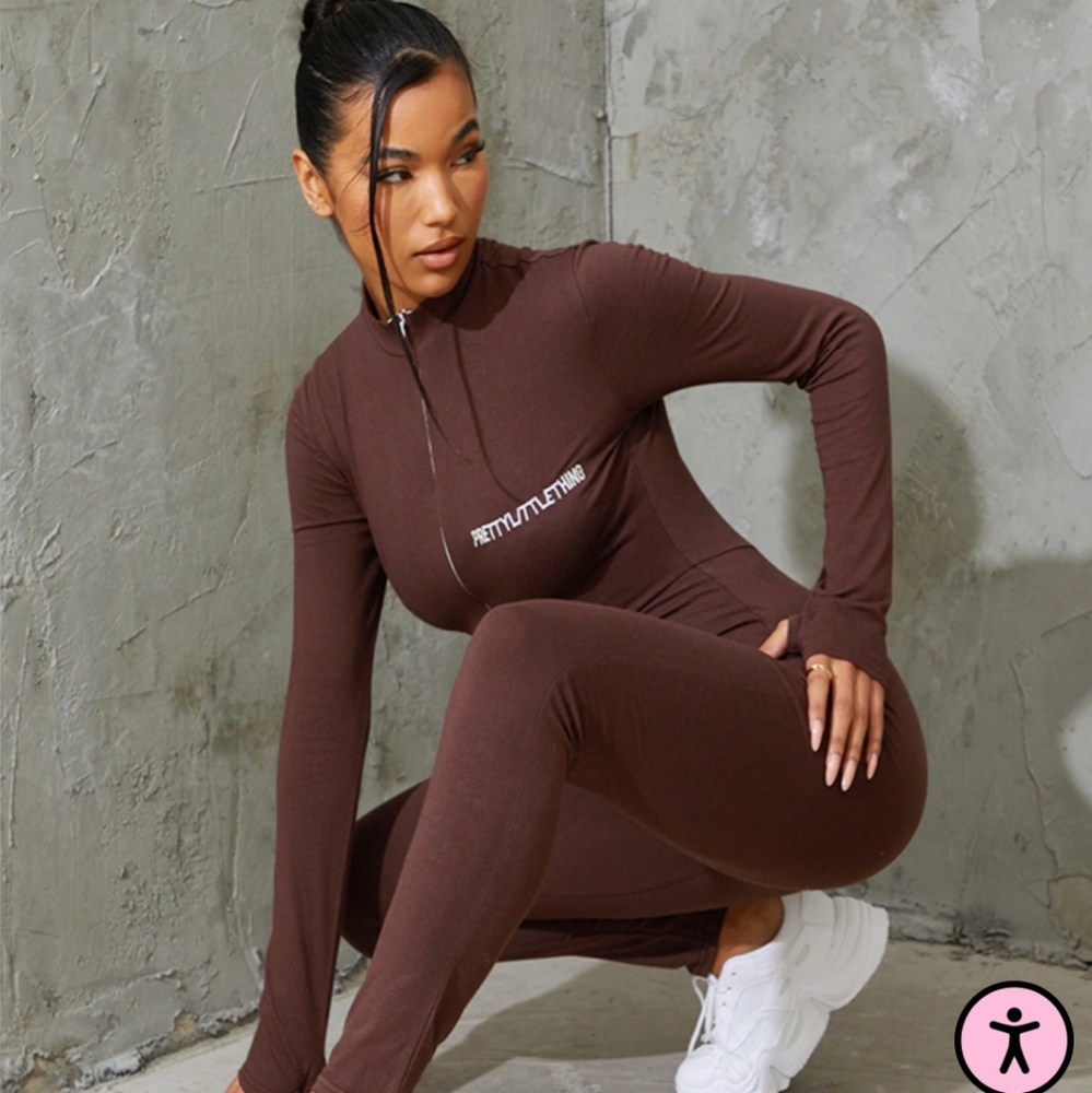 PLT Chocolate Zip-Up Catsuit